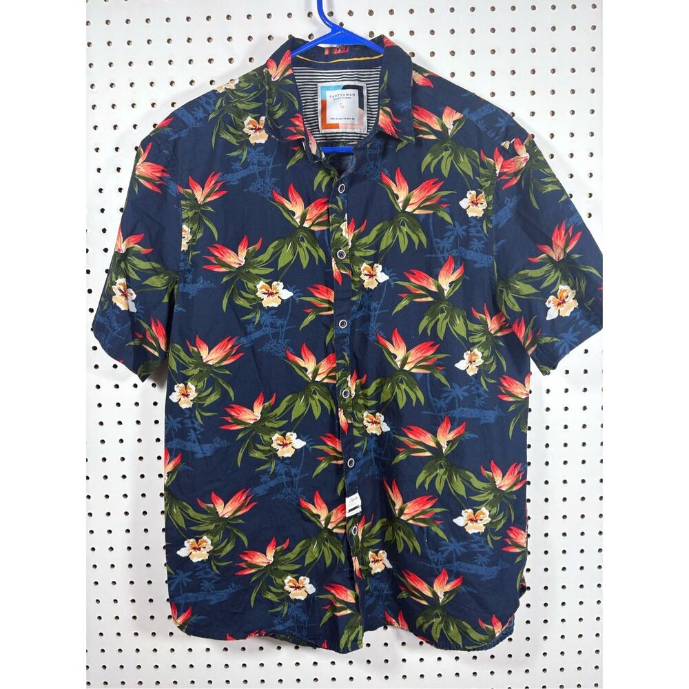 Cactus Man floral Hawaiian button down shirt size XL